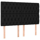 vidaXL fekete szövet LED-es fejtámla 160x7x118/128 cm