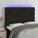 vidaXL fekete szövet LED-es fejtámla 160x7x118/128 cm