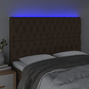 vidaXL sötétbarna szövet LED-es fejtámla 160x7x118/128 cm