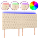 vidaXL krémszínű szövet LED-es fejtámla 180x7x118/128 cm