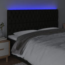 vidaXL fekete szövet LED-es fejtámla 200x7x118/128 cm