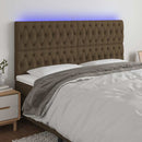 vidaXL sötétbarna szövet LED-es fejtámla 200x7x118/128 cm