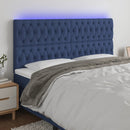 vidaXL kék szövet LED-es fejtámla 200x7x118/128 cm