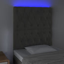 vidaXL sötétszürke bársony LED-es fejtámla 80x7x118/128 cm
