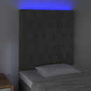 vidaXL sötétszürke bársony LED-es fejtámla 80x7x118/128 cm