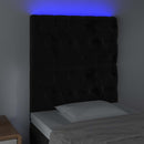 vidaXL fekete bársony LED-es fejtámla 80x7x118/128 cm