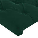 vidaXL sötétzöld bársony LED-es fejtámla 80x7x118/128 cm