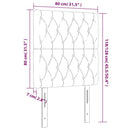 vidaXL sötétzöld bársony LED-es fejtámla 80x7x118/128 cm