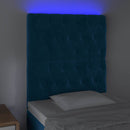 vidaXL sötétkék bársony LED-es fejtámla 80x7x118/128 cm