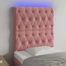 vidaXL rózsaszín bársony LED-es fejtámla 80x7x118/128 cm