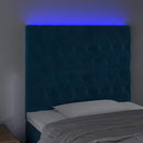 vidaXL sötétkék bársony LED-es fejtámla 90x7x118/128 cm