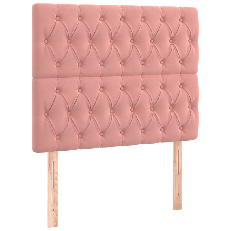 vidaXL rózsaszín bársony LED-es fejtámla 90x7x118/128 cm