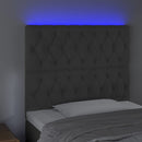 vidaXL sötétszürke bársony LED-es fejtámla 100x7x118/128 cm