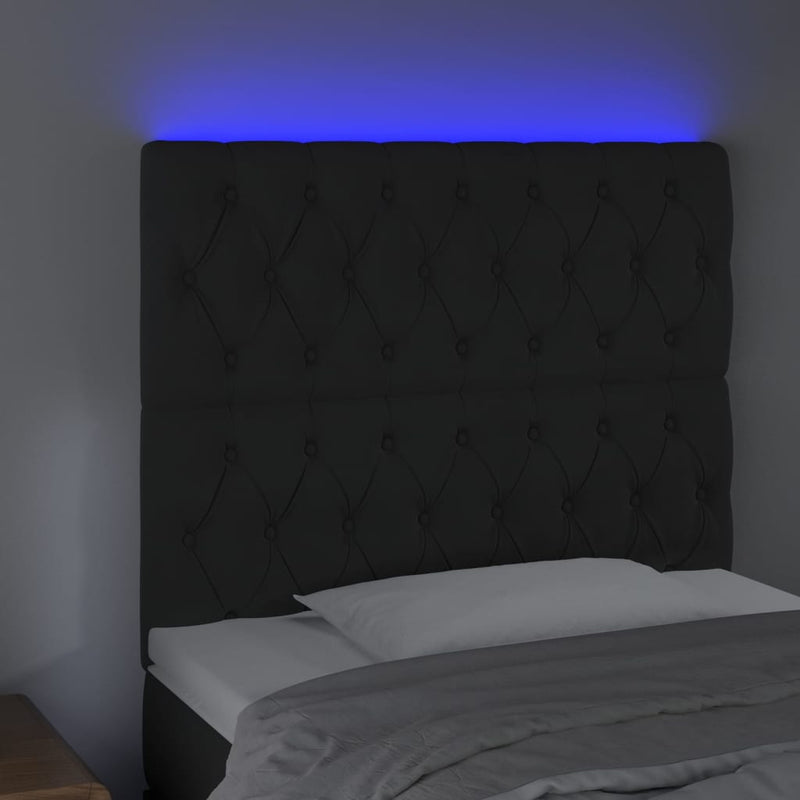 vidaXL fekete bársony LED-es fejtámla 100x7x118/128 cm
