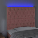 vidaXL rózsaszín bársony LED-es fejtámla 100x7x118/128 cm