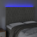 vidaXL világosszürke bársony LED-es fejtámla 144x7x118/128 cm