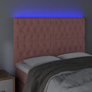 vidaXL rózsaszín bársony LED-es fejtámla 144x7x118/128 cm