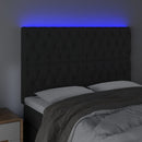 vidaXL fekete bársony LED-es fejtámla 160x7x118/128 cm