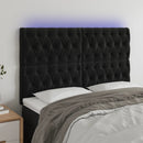 vidaXL fekete bársony LED-es fejtámla 160x7x118/128 cm