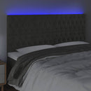 vidaXL sötétszürke bársony LED-es fejtámla 180x7x118/128 cm