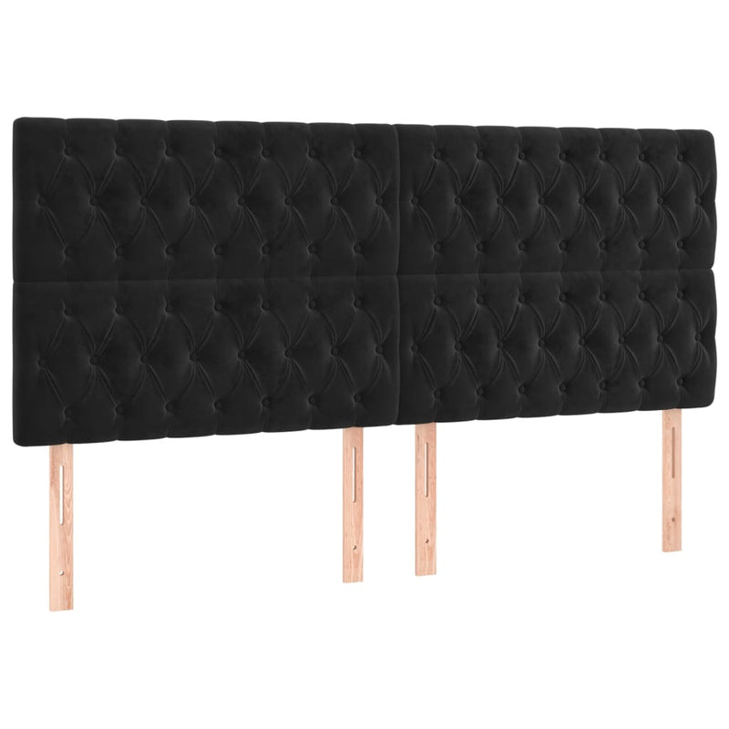 vidaXL fekete bársony LED-es fejtámla 180x7x118/128 cm