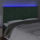 vidaXL sötétzöld bársony LED-es fejtámla 180x7x118/128 cm