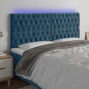 vidaXL sötétkék bársony LED-es fejtámla 180x7x118/128 cm