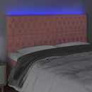 vidaXL rózsaszín bársony LED-es fejtámla 180x7x118/128 cm