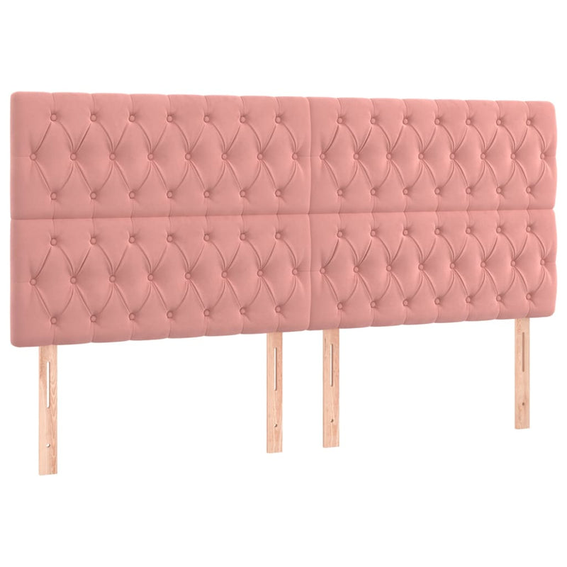 vidaXL rózsaszín bársony LED-es fejtámla 180x7x118/128 cm