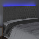 vidaXL világosszürke bársony LED-es fejtámla 200x7x118/128 cm