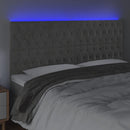 vidaXL világosszürke bársony LED-es fejtámla 200x7x118/128 cm