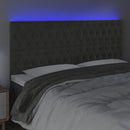 vidaXL sötétszürke bársony LED-es fejtámla 200x7x118/128 cm