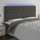 vidaXL sötétszürke bársony LED-es fejtámla 200x7x118/128 cm