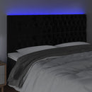 vidaXL fekete bársony LED-es fejtámla 200x7x118/128 cm
