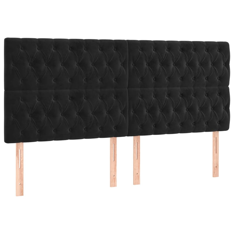 vidaXL fekete bársony LED-es fejtámla 200x7x118/128 cm