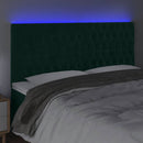 vidaXL sötétzöld bársony LED-es fejtámla 200x7x118/128 cm