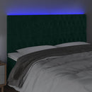 vidaXL sötétzöld bársony LED-es fejtámla 200x7x118/128 cm
