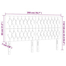 vidaXL sötétkék bársony LED-es fejtámla 200x7x118/128 cm