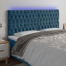 vidaXL sötétkék bársony LED-es fejtámla 200x7x118/128 cm