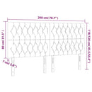 vidaXL rózsaszín bársony LED-es fejtámla 200x7x118/128 cm