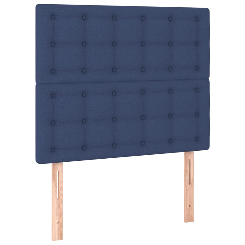vidaXL kék szövet LED-es fejtámla 80x5x118/128 cm