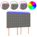 vidaXL sötétszürke szövet LED-es fejtámla 144x5x118/128 cm