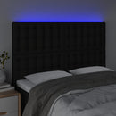 vidaXL fekete szövet LED-es fejtámla 144x5x118/128 cm