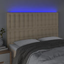 vidaXL krémszínű szövet LED-es fejtámla 144x5x118/128 cm