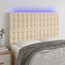 vidaXL krémszínű szövet LED-es fejtámla 144x5x118/128 cm