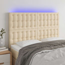 vidaXL krémszínű szövet LED-es fejtámla 144x5x118/128 cm