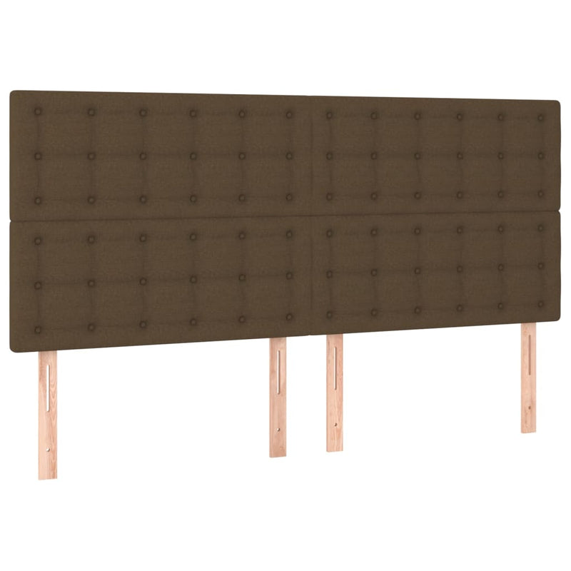 vidaXL sötétbarna szövet LED-es fejtámla 160x5x118/128 cm
