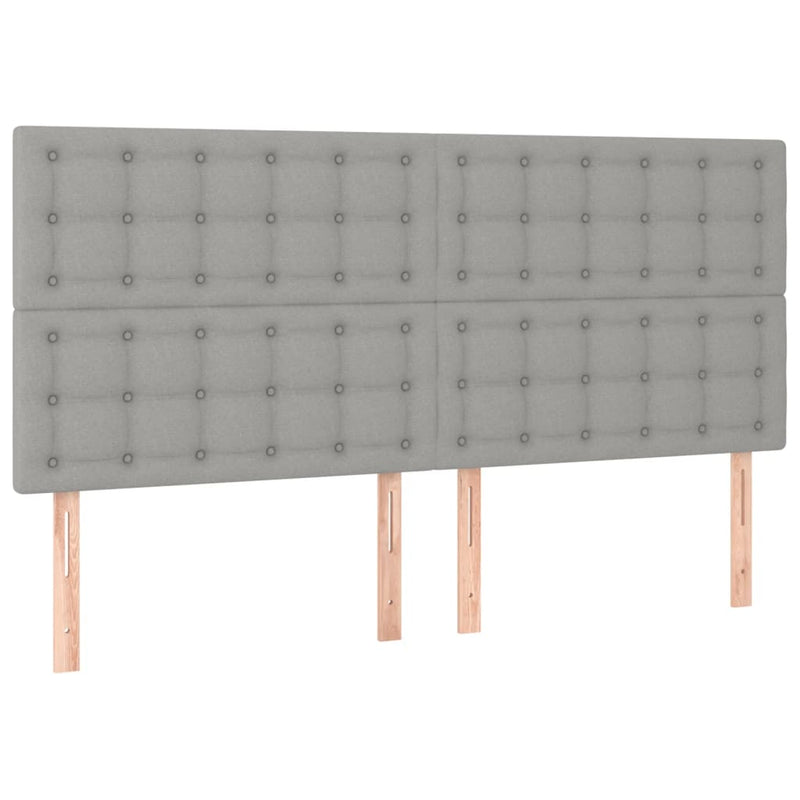 vidaXL világosszürke szövet LED-es fejtámla 180x5x118/128 cm