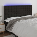 vidaXL fekete szövet LED-es fejtámla 180x5x118/128 cm