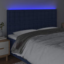 vidaXL kék szövet LED-es fejtámla 180x5x118/128 cm